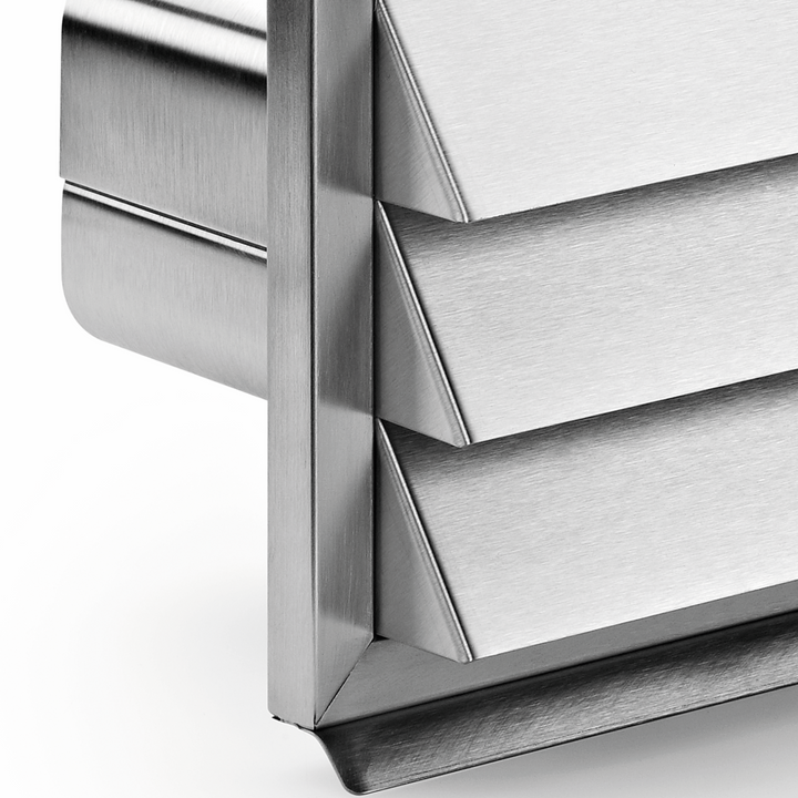 Stainless Steel Vented Outside Wall Grille 220mm x 90mm