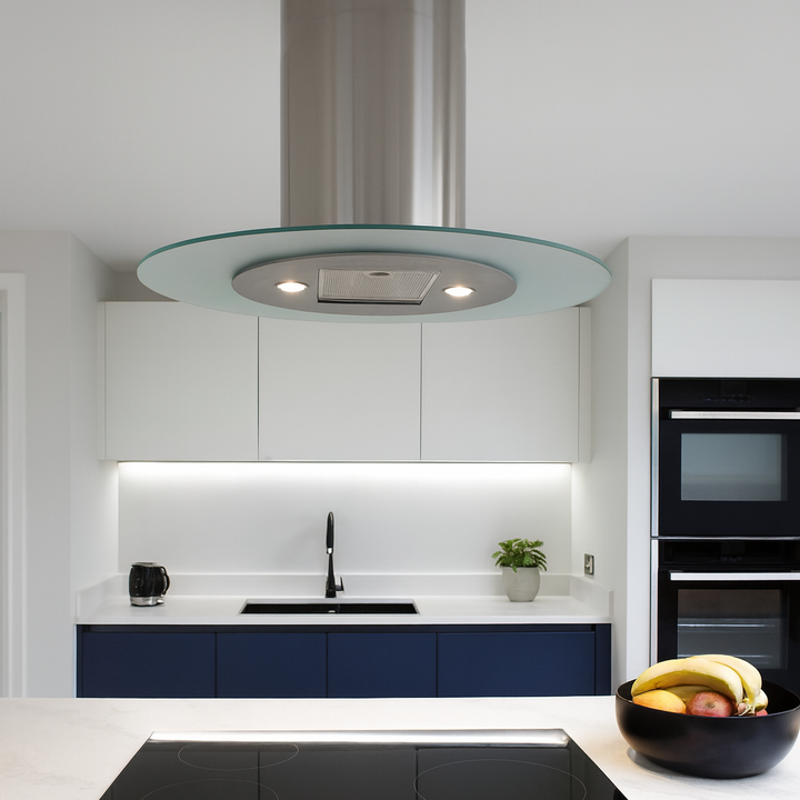 Oval - 90cm Island Cooker Hood